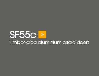 SF55c timber clad aluminium bifold doors